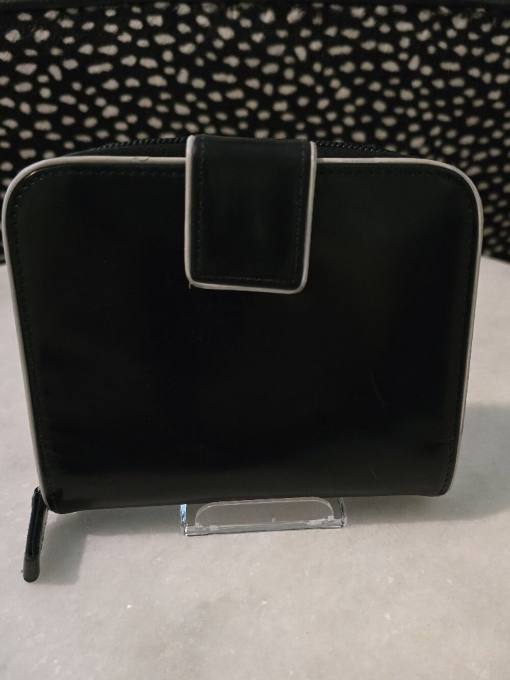Prada Black with Cream Piping Wallet